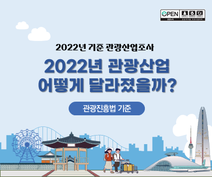 2022년 기준 관광산업조사 2022년 관광산업은 어떻게 변화했을까? 관광진흥법 기준
